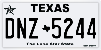 TX license plate DNZ5244