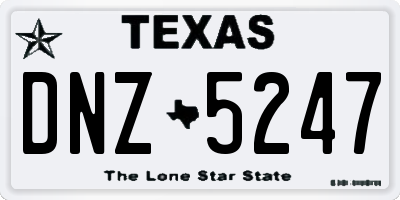 TX license plate DNZ5247