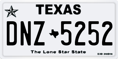 TX license plate DNZ5252