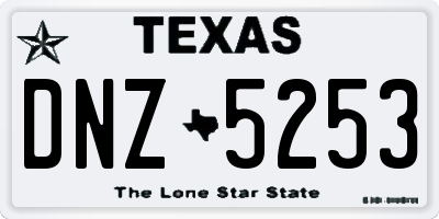 TX license plate DNZ5253