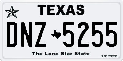 TX license plate DNZ5255