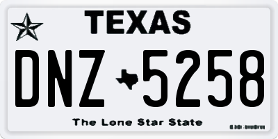 TX license plate DNZ5258