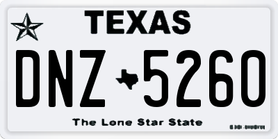 TX license plate DNZ5260