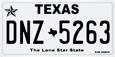TX license plate DNZ5263