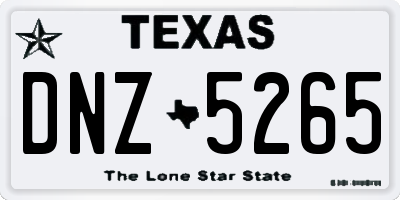 TX license plate DNZ5265