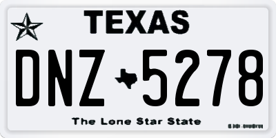 TX license plate DNZ5278