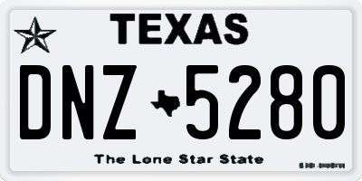 TX license plate DNZ5280