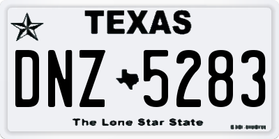 TX license plate DNZ5283