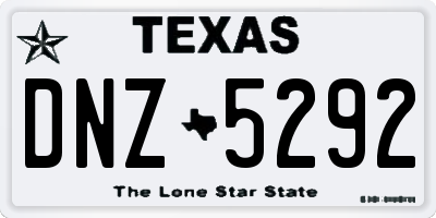 TX license plate DNZ5292