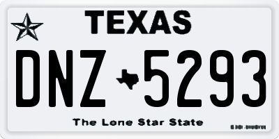 TX license plate DNZ5293