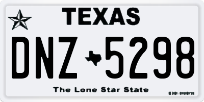 TX license plate DNZ5298