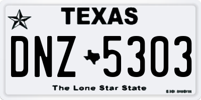 TX license plate DNZ5303