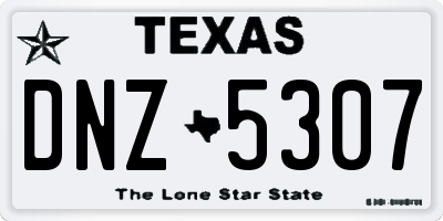 TX license plate DNZ5307