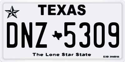 TX license plate DNZ5309