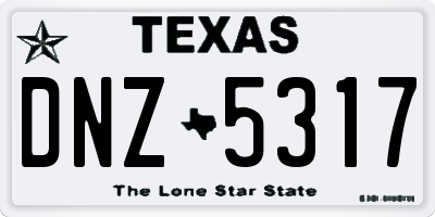 TX license plate DNZ5317