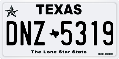 TX license plate DNZ5319