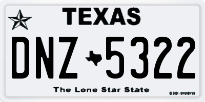 TX license plate DNZ5322