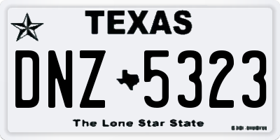 TX license plate DNZ5323