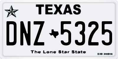 TX license plate DNZ5325