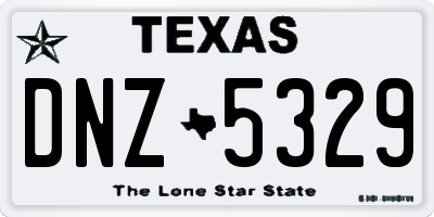 TX license plate DNZ5329