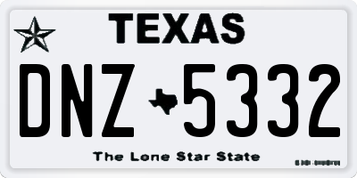 TX license plate DNZ5332