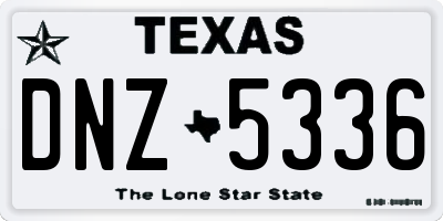 TX license plate DNZ5336
