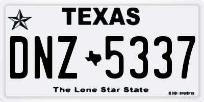 TX license plate DNZ5337