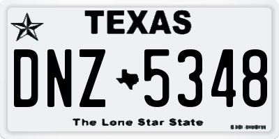 TX license plate DNZ5348