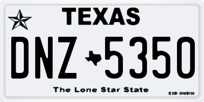 TX license plate DNZ5350