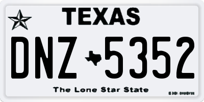 TX license plate DNZ5352