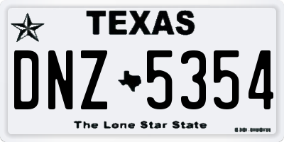 TX license plate DNZ5354