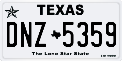 TX license plate DNZ5359