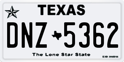 TX license plate DNZ5362