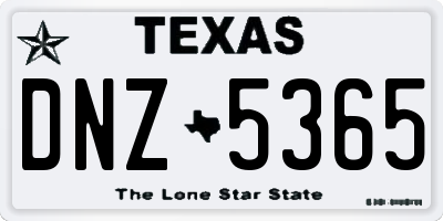 TX license plate DNZ5365