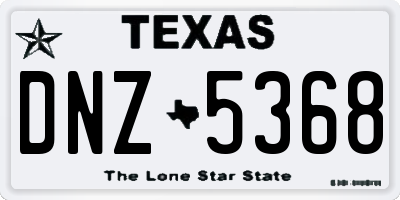 TX license plate DNZ5368