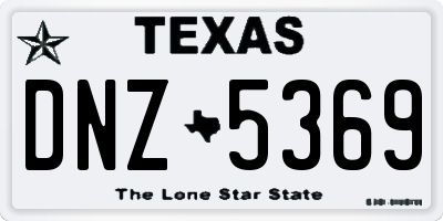TX license plate DNZ5369
