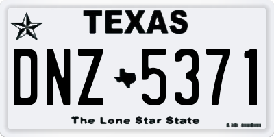 TX license plate DNZ5371
