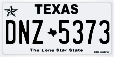 TX license plate DNZ5373