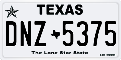 TX license plate DNZ5375