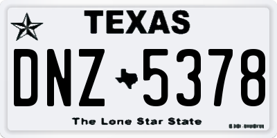 TX license plate DNZ5378