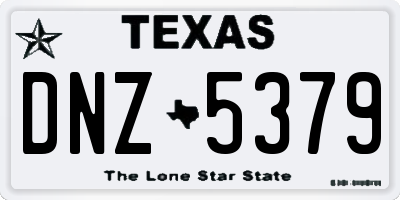 TX license plate DNZ5379