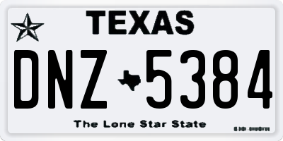 TX license plate DNZ5384