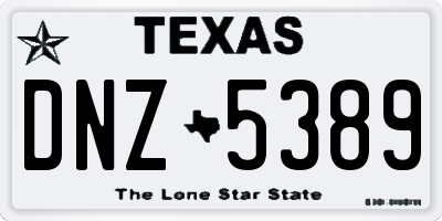 TX license plate DNZ5389