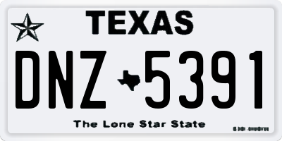 TX license plate DNZ5391