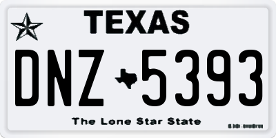 TX license plate DNZ5393