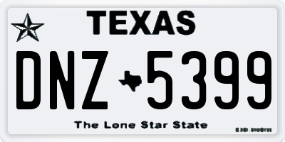 TX license plate DNZ5399