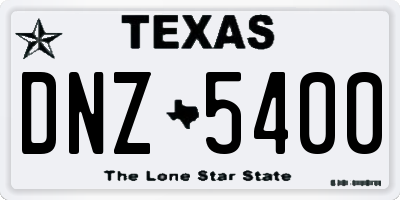 TX license plate DNZ5400