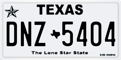 TX license plate DNZ5404