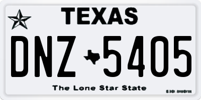 TX license plate DNZ5405