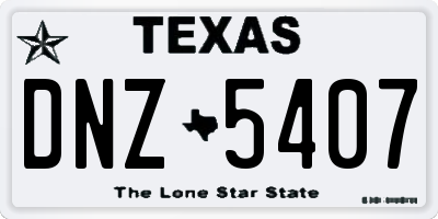 TX license plate DNZ5407